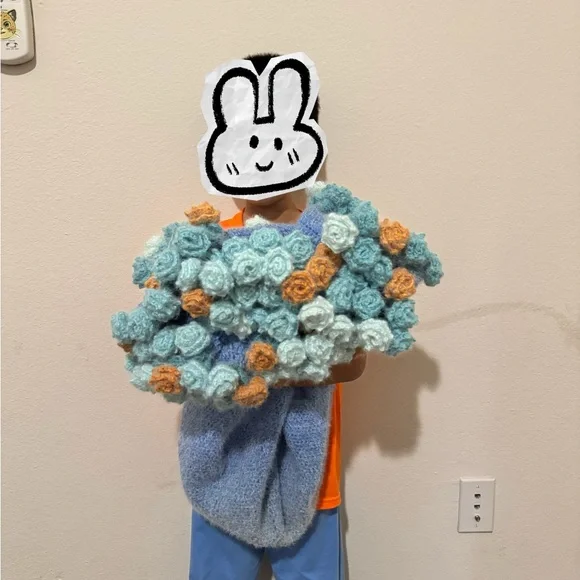 Handcrafted Floral Crochet Bouquet blanket with 101 roses